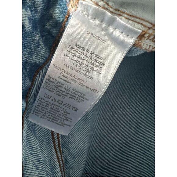 Madewell Light Wash Distressed Curvy 90's Straight Leg High Rise Jeans 25 - Picture 5 of 9